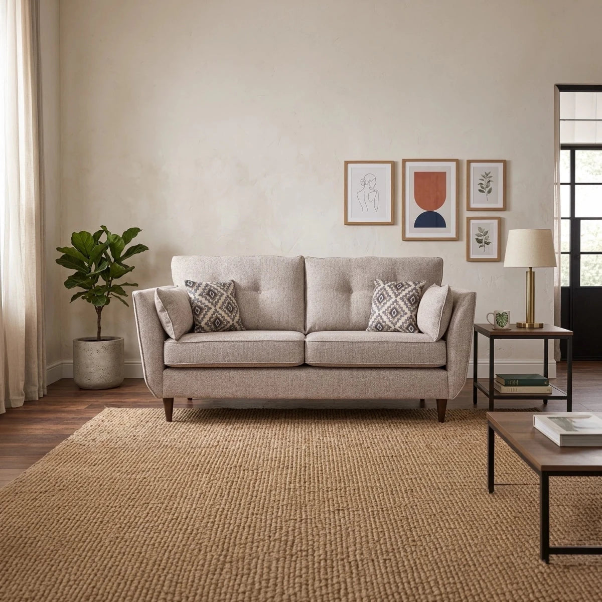 Crawley Alanah 3 seater sofa with firm seating and modern design.