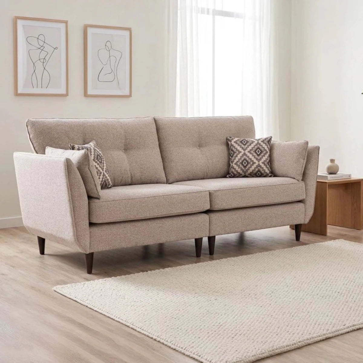 Crawley Alanah 4 seater sofa with firm seating and sleek contemporary style.