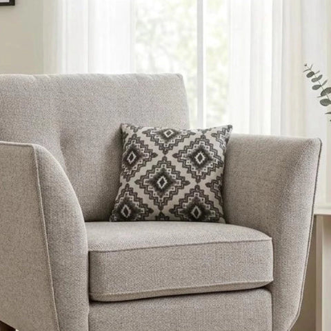 Crawley Alanah cushions with geometric pattern and soft fabric.