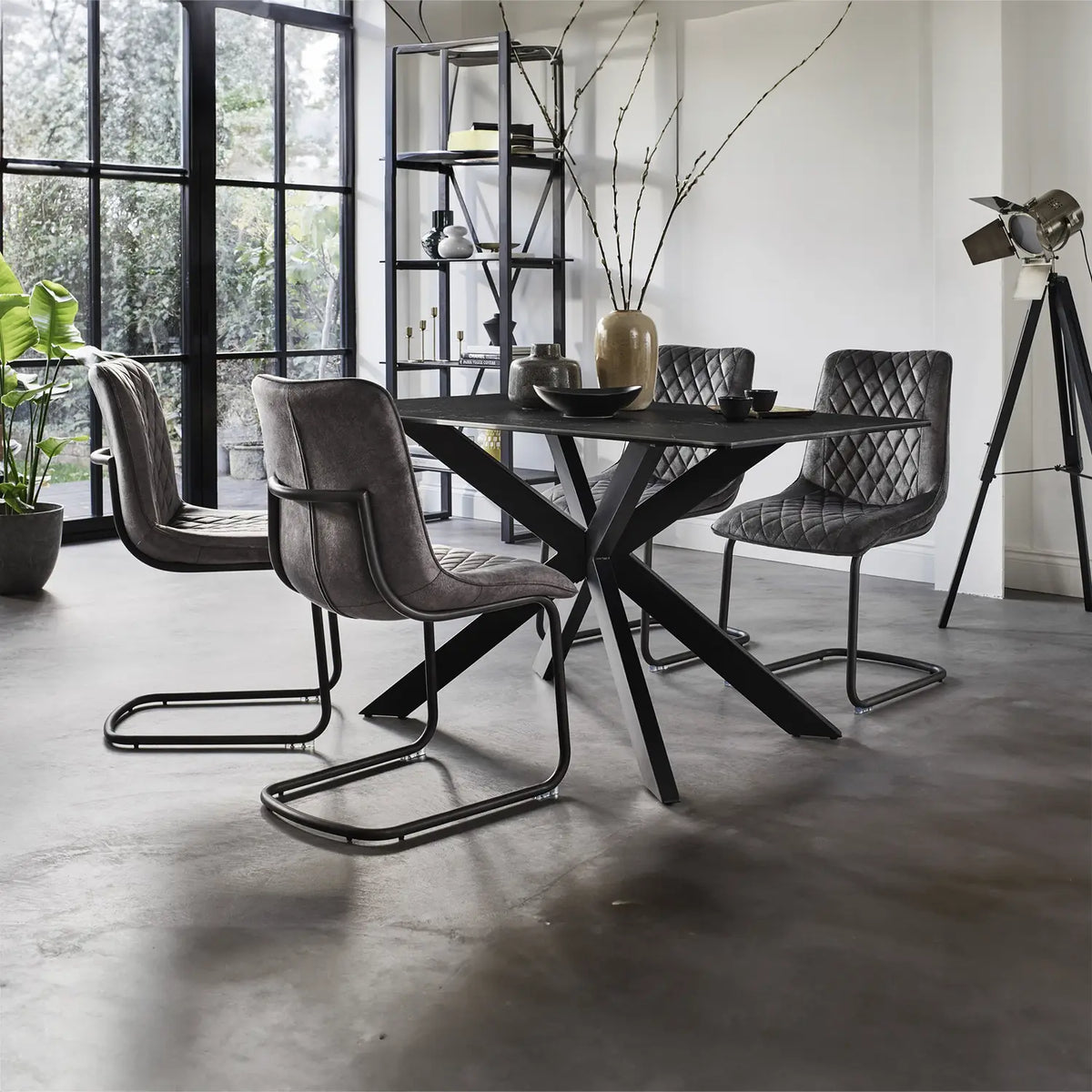 Cree Small Table and 4 Chairs Dining Set - Pendle Village Furniture