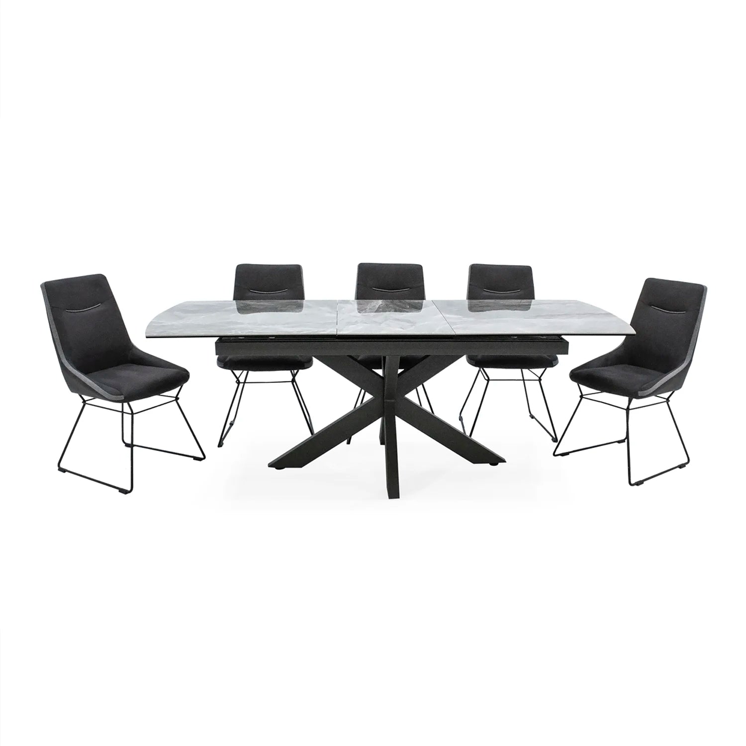 Crete Large Grey Extending Dining Table - Pendle Village Furniture