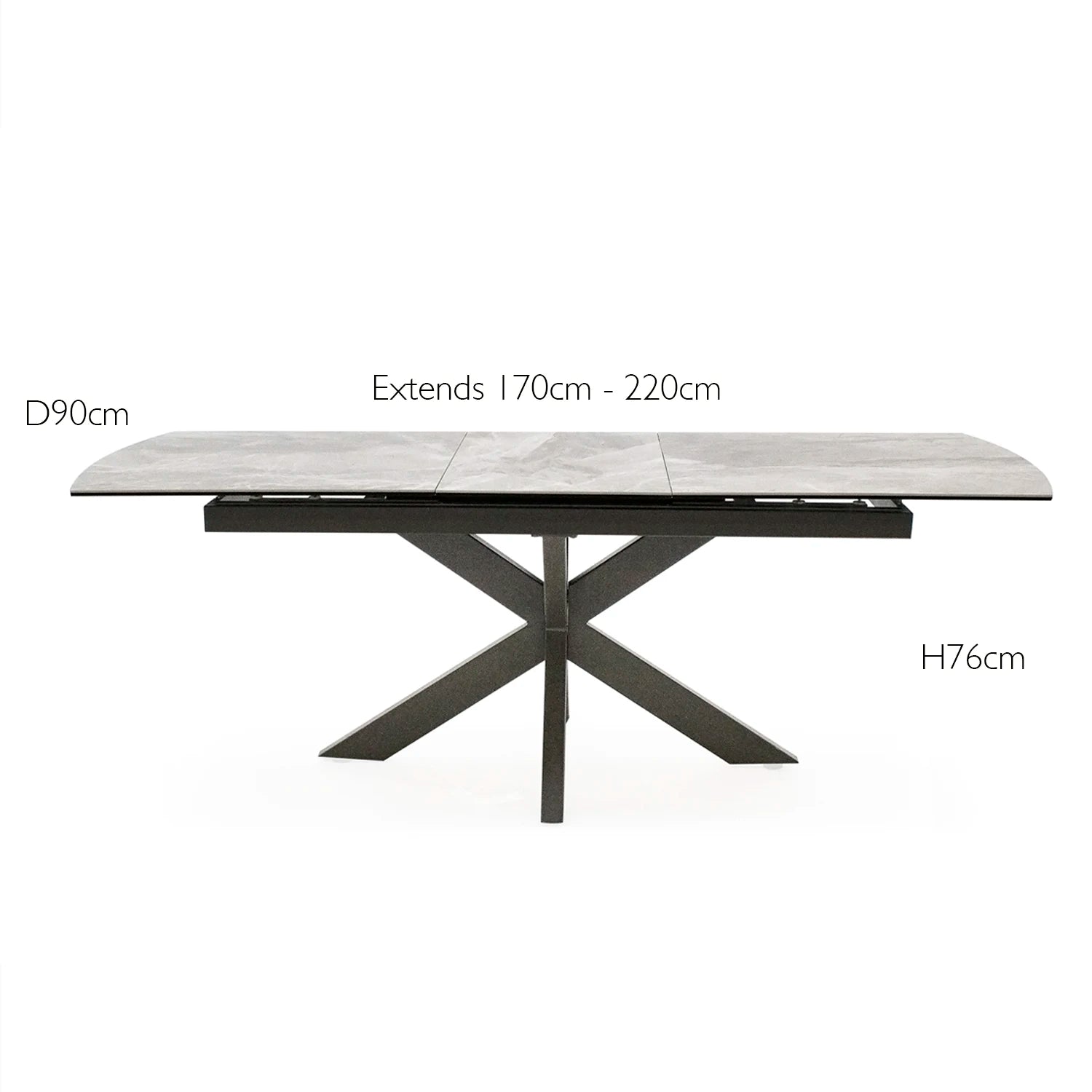 Crete Large Grey Extending Dining Table - Pendle Village Furniture