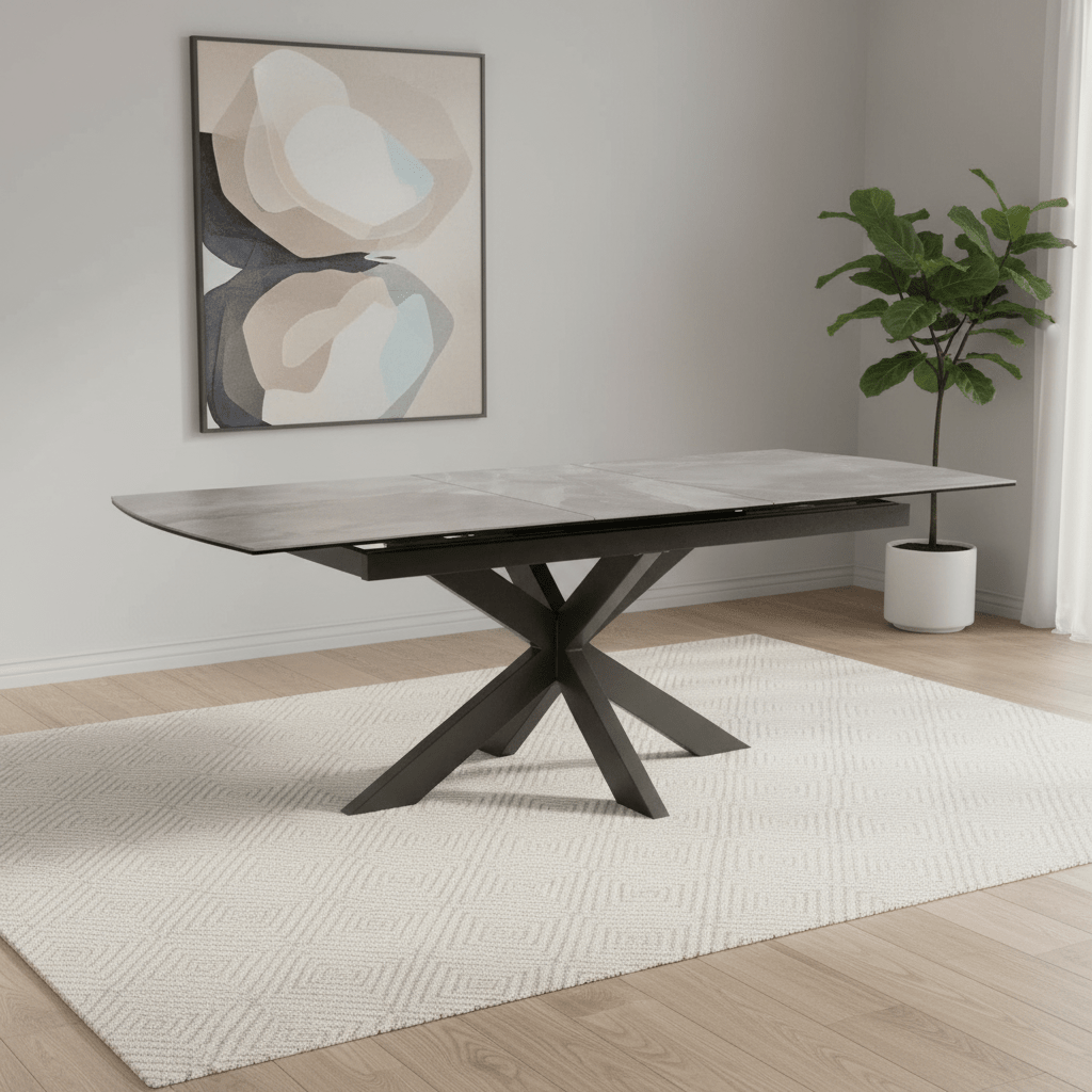 Crete Large Grey Extending Dining Table