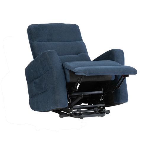 Crewe Blue Fabric Tilt and Rise Electric Recliner Chair - Pendle Village Furniture