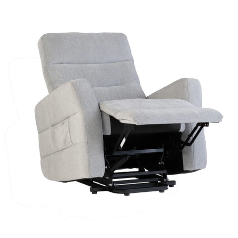 Crewe Silver Fabric Tilt and Rise Electric Recliner Chair - Pendle Village Furniture
