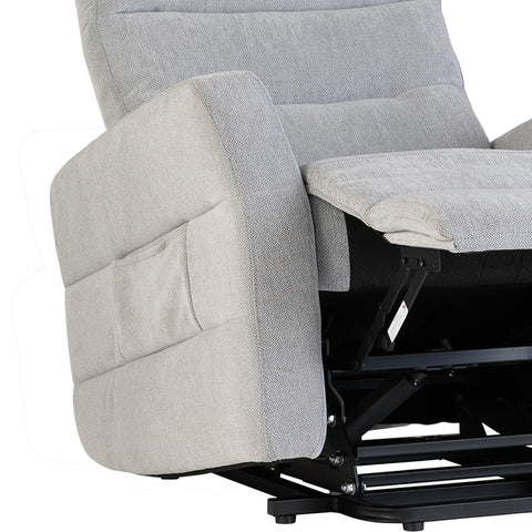 Crewe Silver Fabric Tilt and Rise Electric Recliner Chair - Pendle Village Furniture