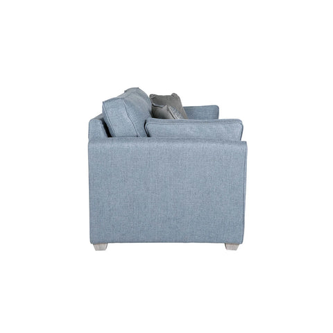 Cromwell Blue Linen Fabric Sofabed. Choose from Light Grey, Biscuit and Blue - Side View of Sofabed 