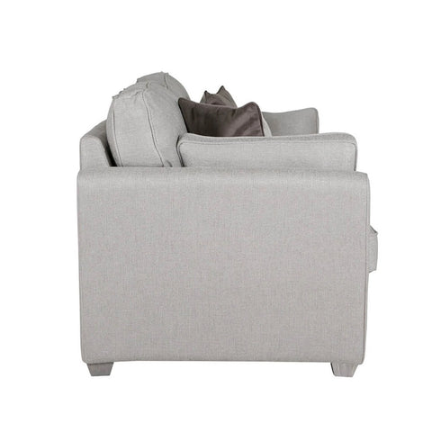 Cromwell Biscuit Linen Fabric Sofabed. Choose from Light Grey, Biscuit and Blue - Side View of Sofabed 