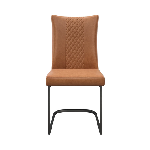 Cuneo Tan Faux Leather Dining Chairs – Set of 4. Also available in Antique Grey