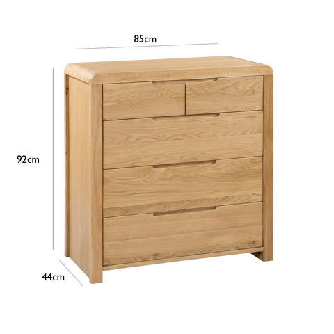 5 Drawer Light Wood Chest