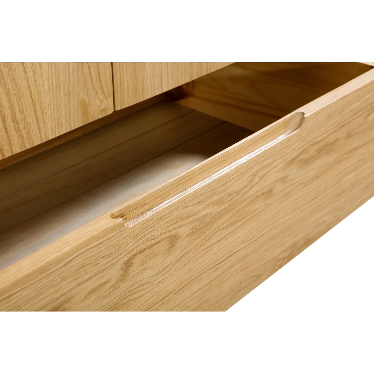 Carve Solid White Oak and Oak Veneer 3+2 Drawer Chest - BottomDrawer