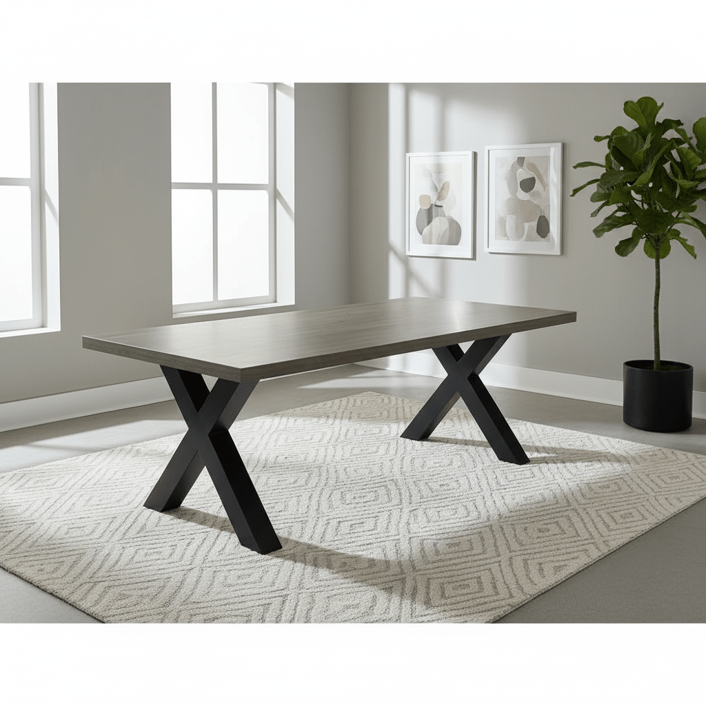 Hilton 220cm Grey Oak Effect Dining Table