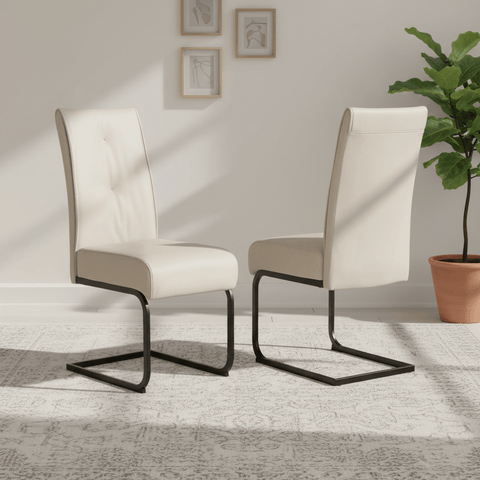 Set of 4 Delta Natural Dining Chairs with Black Legs