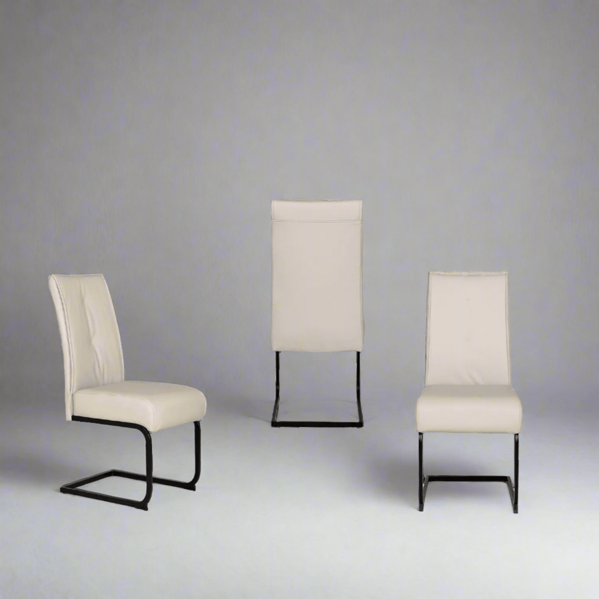 Set of 4 Delta Natural Dining Chairs with Black Legs - Pendle Village Furniture