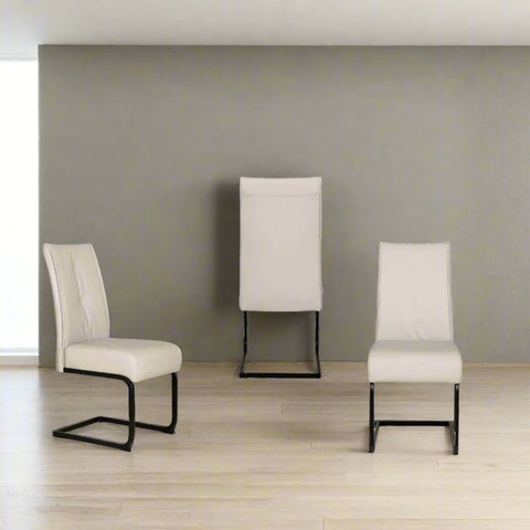 Set of 4 Delta Natural Dining Chairs with Black Legs - Pendle Village Furniture