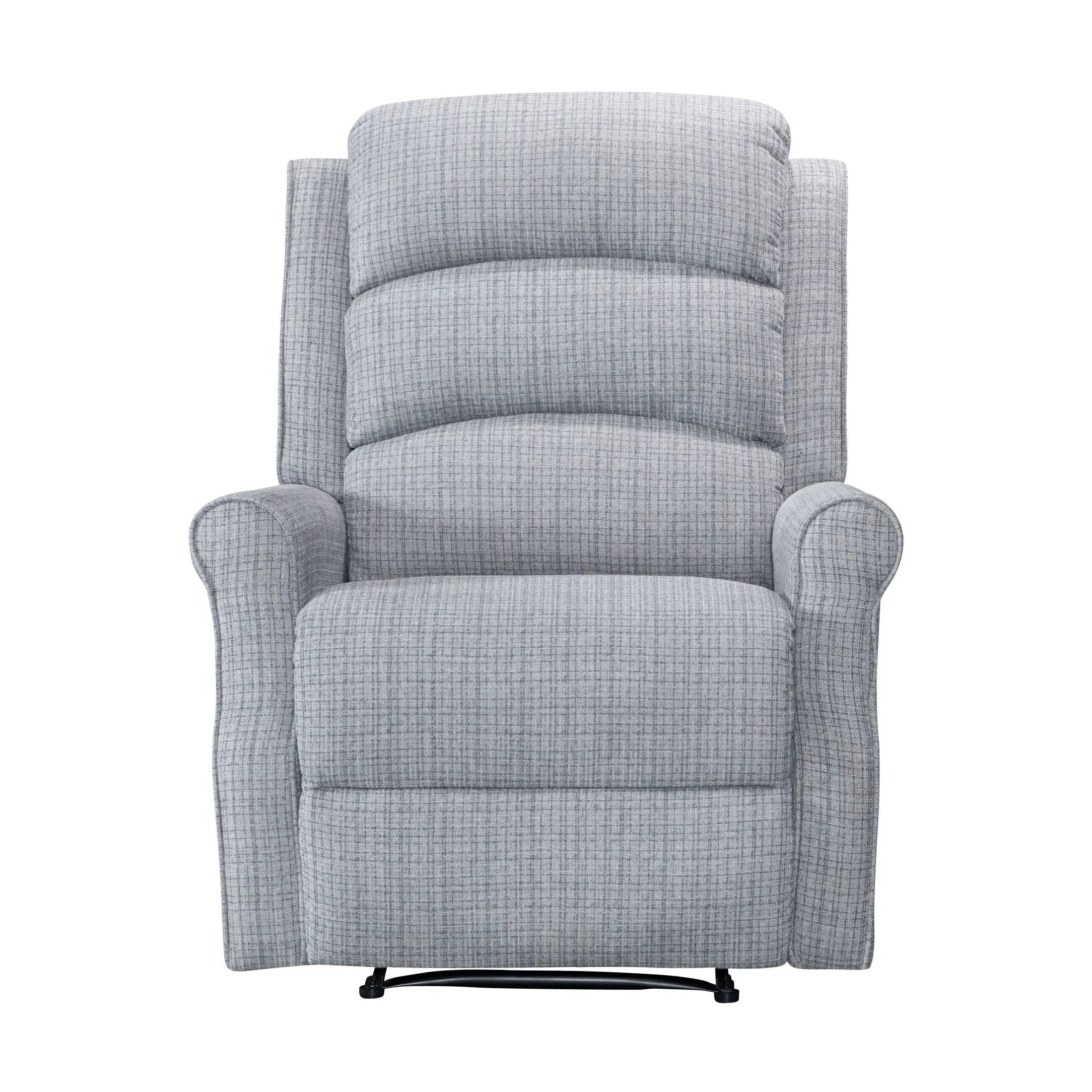 Daxter Grey Chenille Manual Recliner Armchair - Pendle Village Furniture