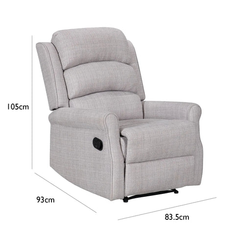 Daxter Natural Chenille Manual Recliner Armchair - Pendle Village Furniture