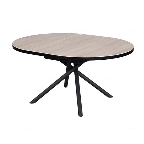 Delta English Oak Ceramic Round to Oval Extending Dining Table - Pendle Village Furniture