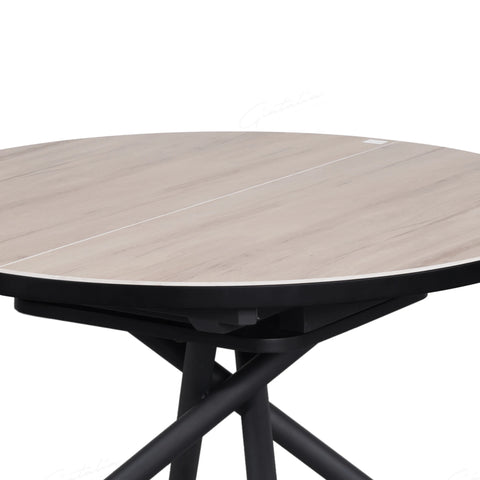 Delta English Oak Ceramic Round to Oval Extending Dining Table - Pendle Village Furniture
