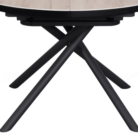 Delta English Oak Ceramic Round to Oval Extending Dining Table - Pendle Village Furniture