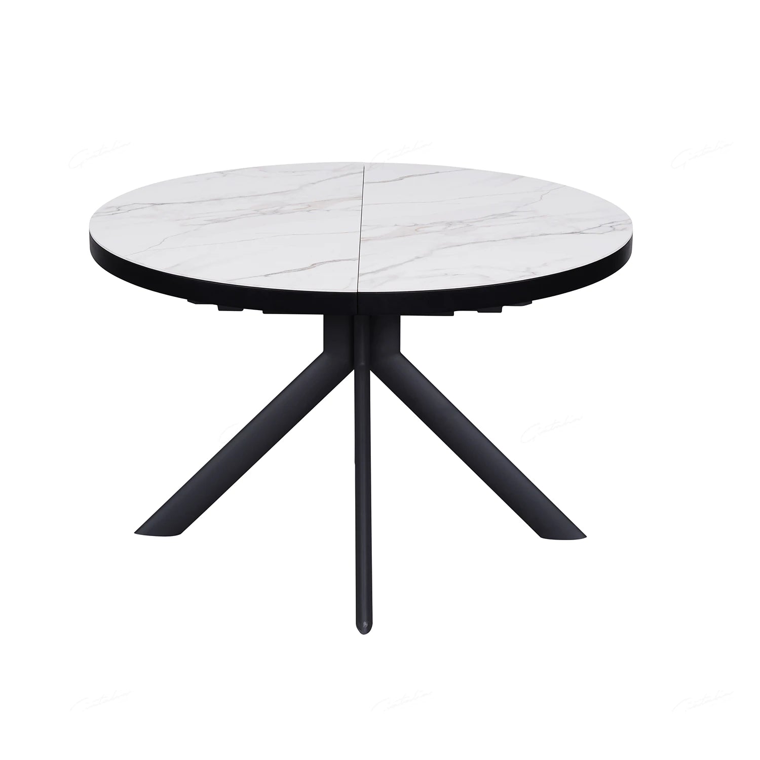 Delta White Round to Oval Extending Dining Table - Pendle Village Furniture