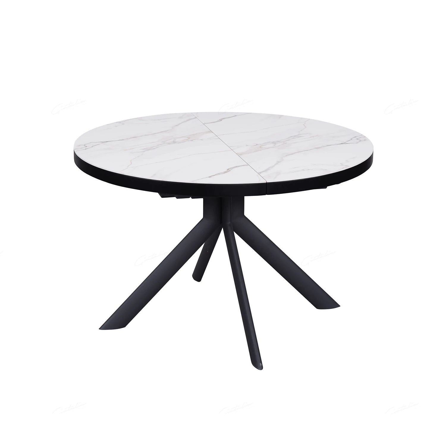 Delta White Round to Oval Extending Dining Table - Pendle Village Furniture