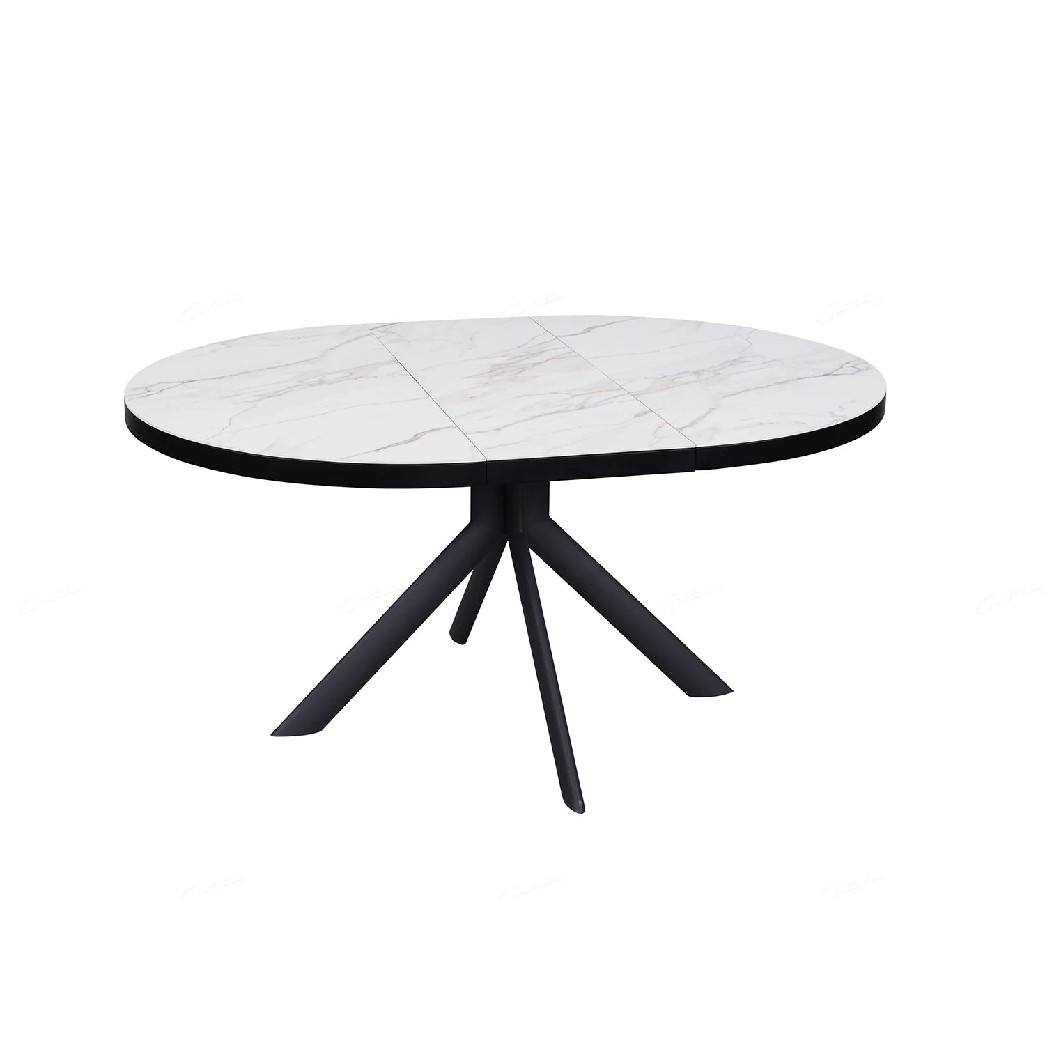 Delta White Round to Oval Extending Dining Table - Pendle Village Furniture