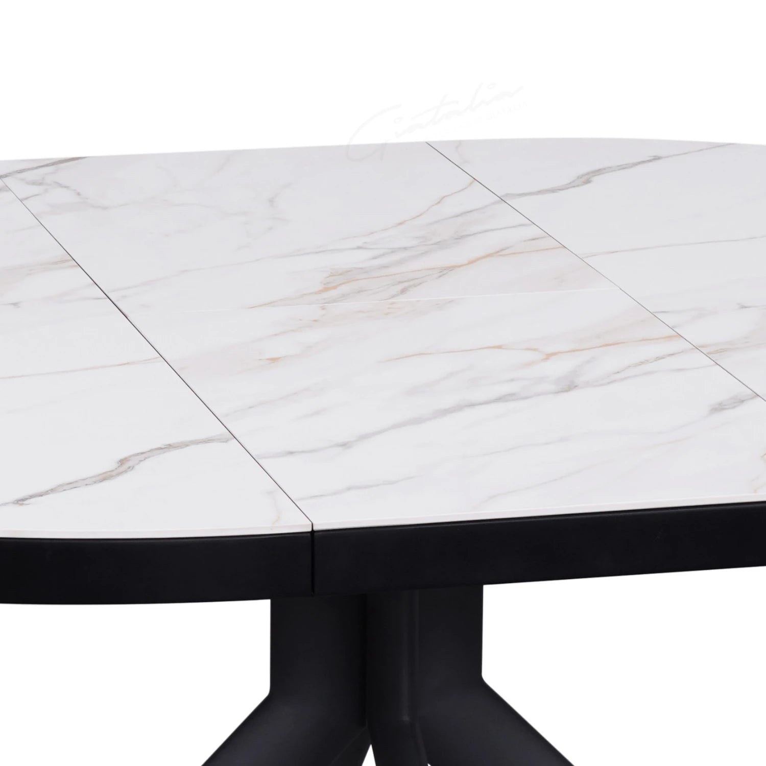 Delta White Round to Oval Extending Dining Table - Pendle Village Furniture