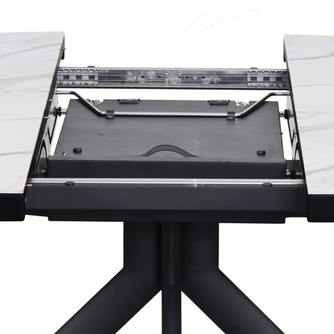 Delta White Round to Oval Extending Dining Table - Pendle Village Furniture