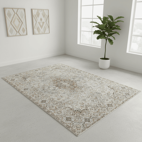 Da Vinci Elmund Grey Terracotta Traditional Rug