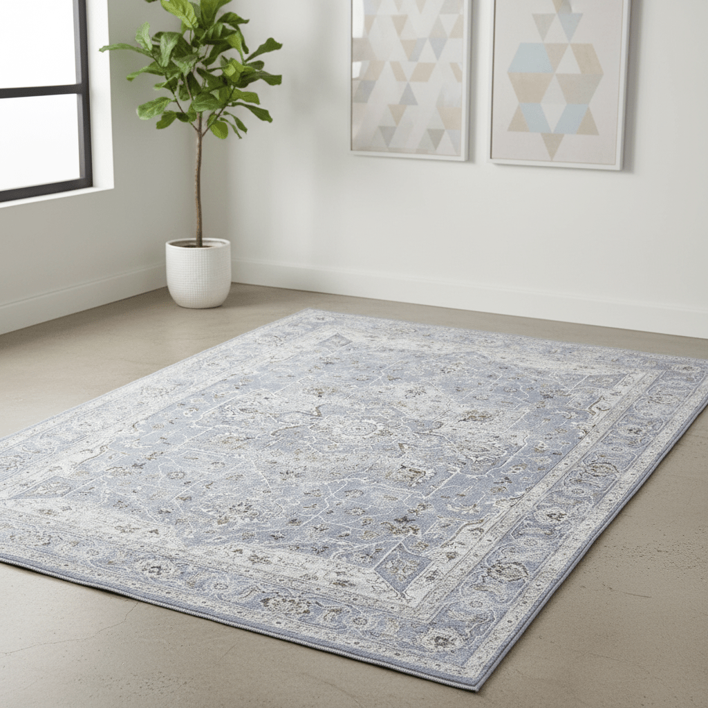 Da Vinci Segovia Grey Blue Traditional Rug