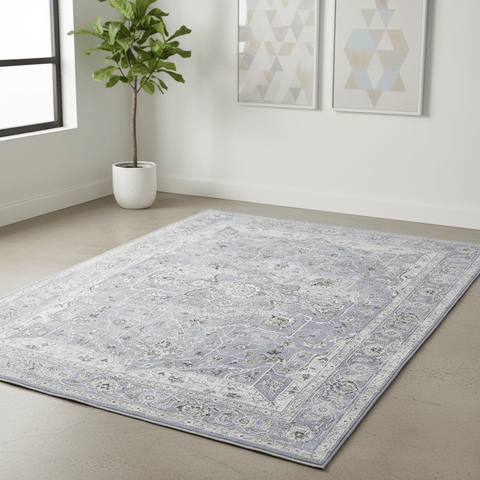Da Vinci Segovia Grey Blue Traditional Rug
