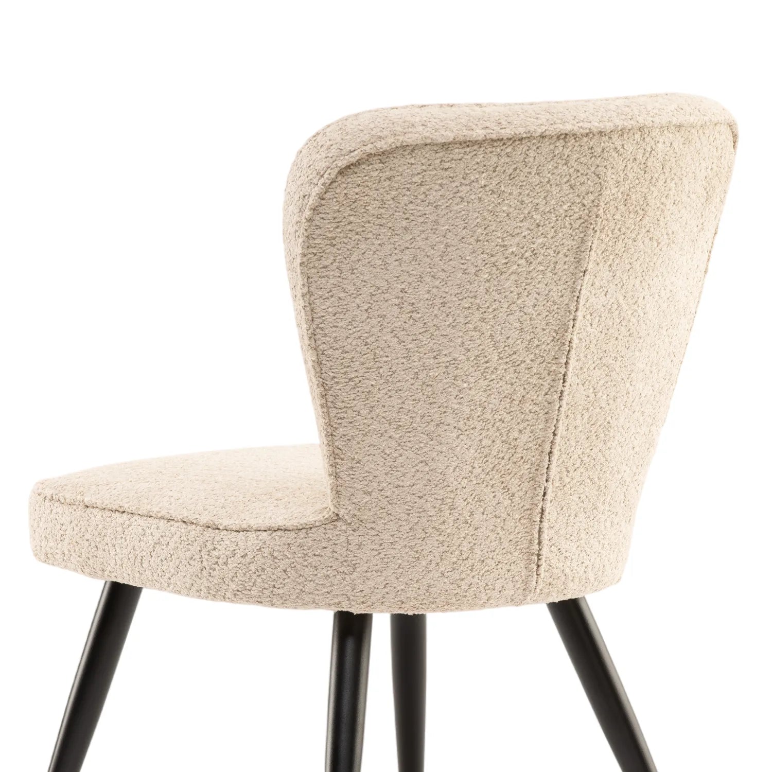 Daisy Bouclé Fabric Dining Chair in Linen and Olive – Set of 4 - Pendle Village Furniture