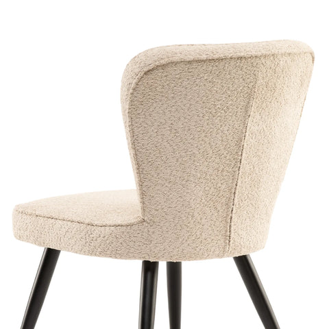 Daisy Bouclé Fabric Dining Chair in Linen and Olive – Set of 4 - Pendle Village Furniture