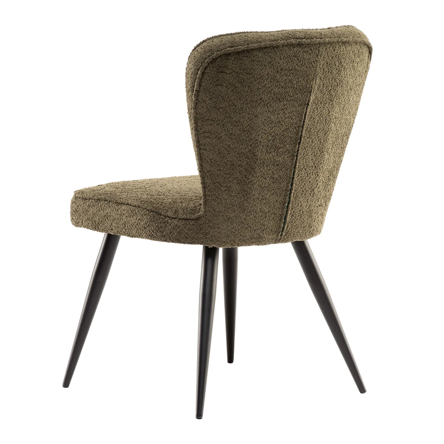 Daisy Bouclé Fabric Dining Chair in Linen and Olive – Set of 4 - Pendle Village Furniture