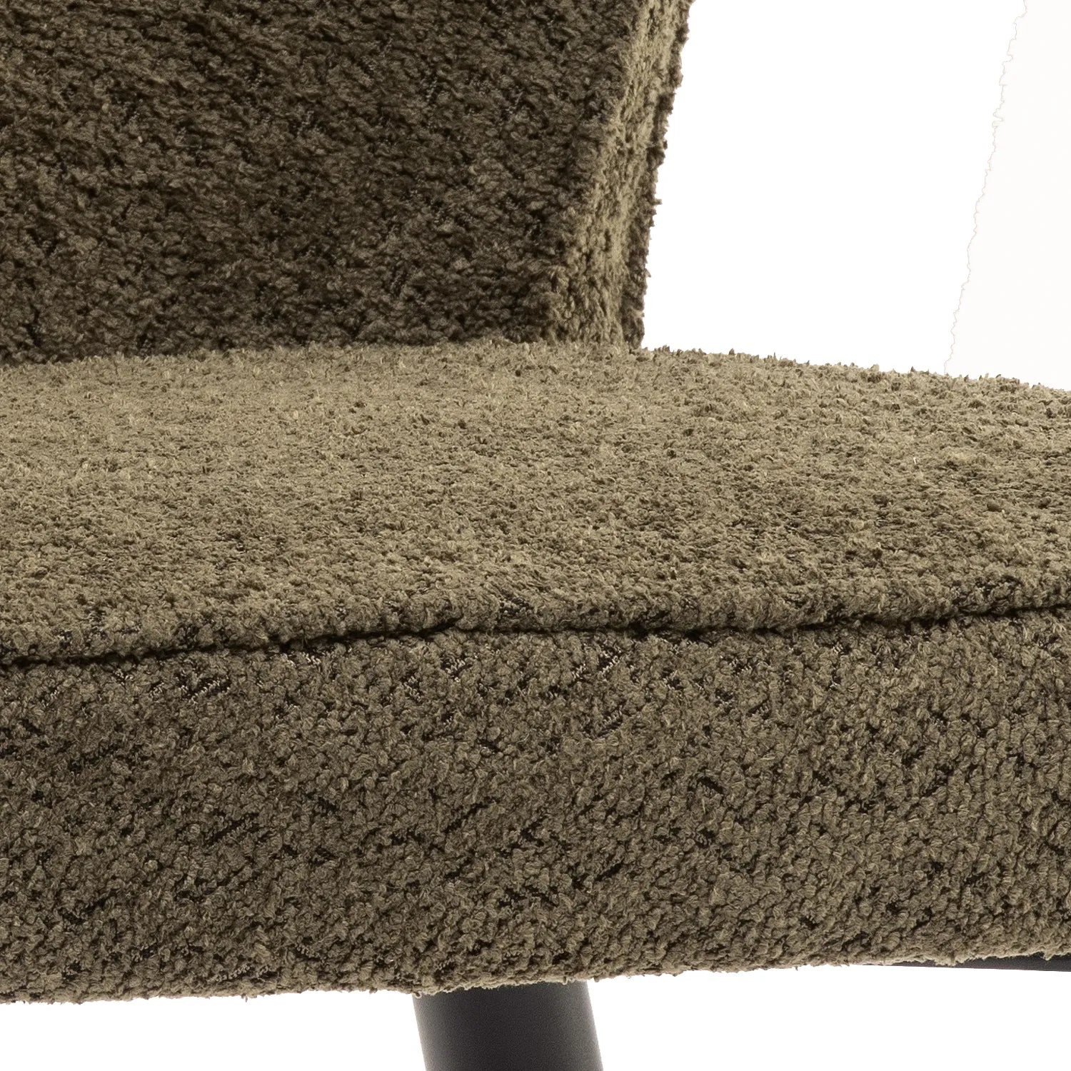 Daisy Bouclé Fabric Dining Chair in Linen and Olive – Set of 4 - Pendle Village Furniture