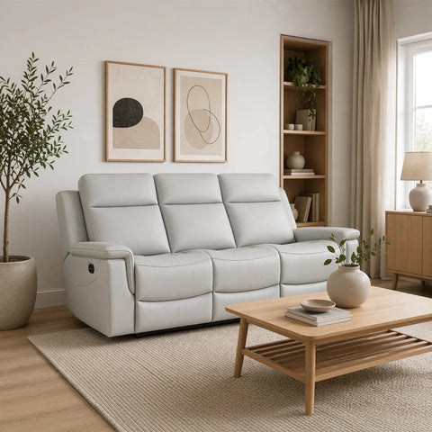 Dallas Top Grain Leather 3 Seater Reclining Sofa