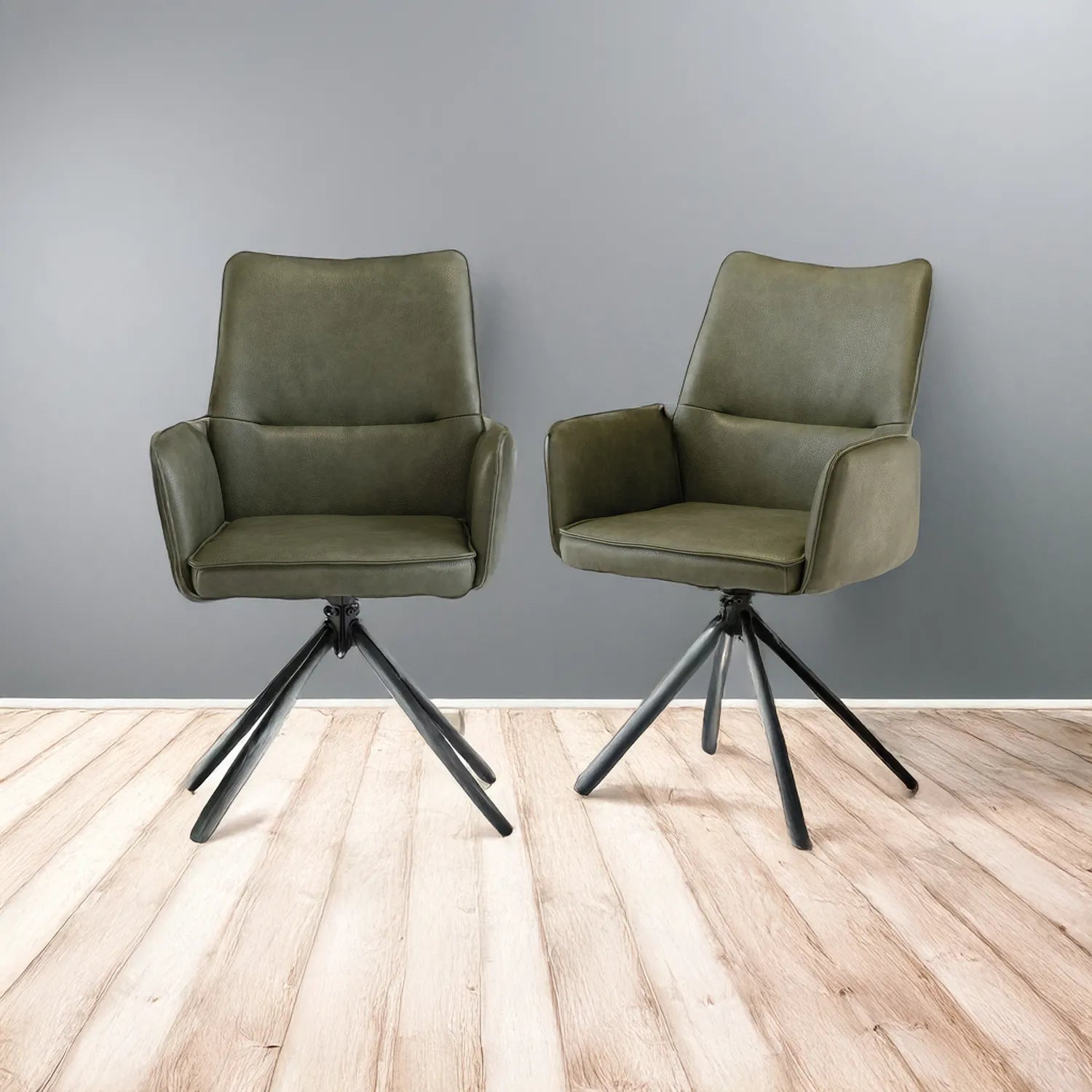 Davis Dark Green PU Dining Chair – Set of 4 - Pendle Village Furniture