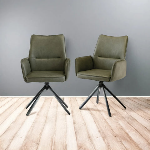 Davis Dark Green PU Dining Chair – Set of 4 - Pendle Village Furniture