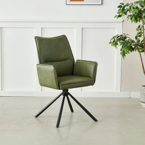 Davis Dark Green PU Dining Chair – Set of 4 - Pendle Village Furniture