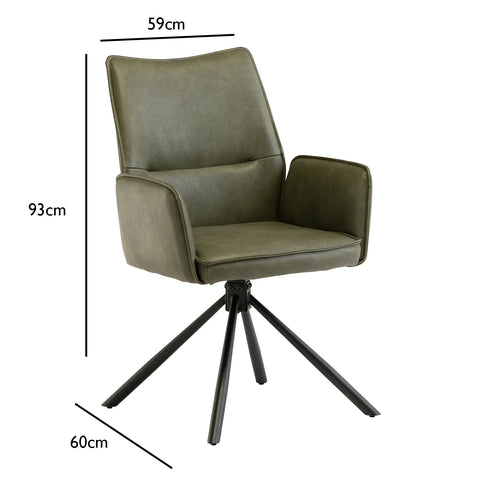Davis Dark Green PU Dining Chair – Set of 4 - Pendle Village Furniture