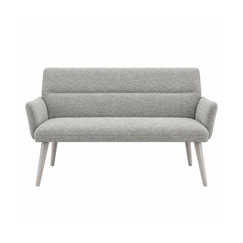 Davos Grey Fabric High Back Dining Bench with Arms 180cm