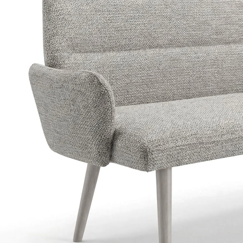 Davos Grey Fabric High Back Dining Bench with Arms 180cm