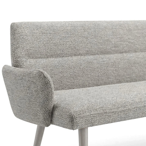 Davos Grey Fabric High Back Dining Bench with Arms 180cm