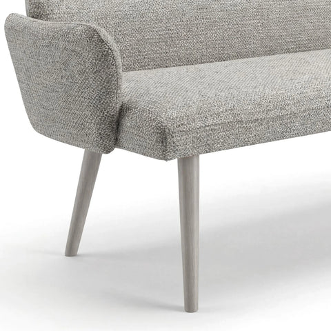 Davos Grey Fabric High Back Dining Bench with Arms 180cm