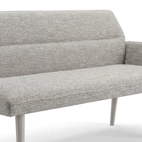 Davos Grey Fabric High Back Dining Bench with Arms 180cm