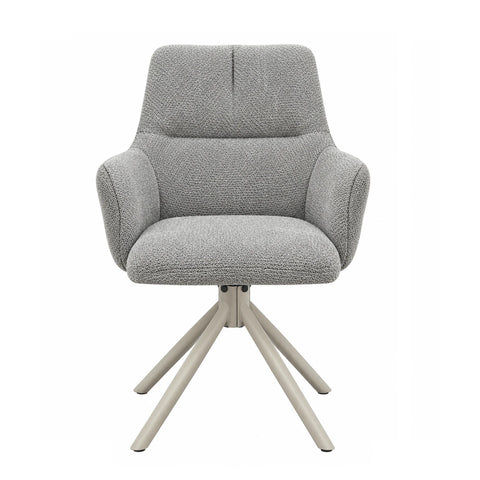 Davos Grey Fabric Swivel Dining Chairs with Arms – Set of 4, 6 or 8