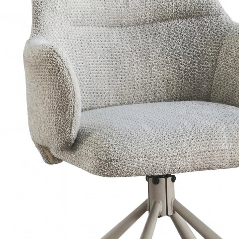 Davos Grey Fabric Swivel Dining Chairs with Arms – Set of 4, 6 or 8