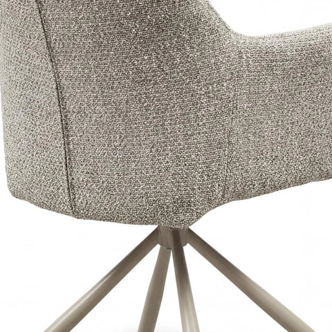 Davos Grey Fabric Swivel Dining Chairs with Arms – Set of 4, 6 or 8