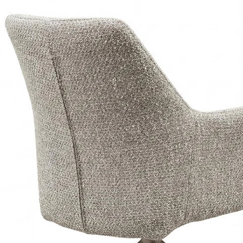 Davos Ivory Travertine Ceramic Extending Dining Table with Grey Swivel Chairs